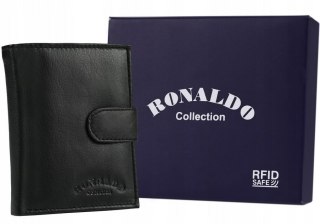 Elegancki, skórzany portfel męski w orientacji pionowej - Ronaldo