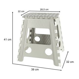 Stołek taboret składany antypoślizgowy wysoki 39cm jasny szary