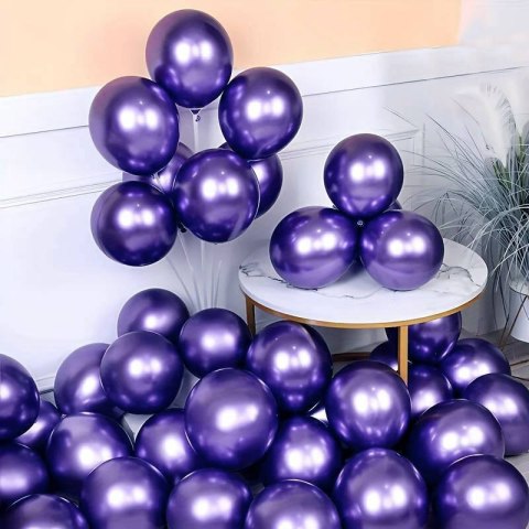 Balony lateksowe Chrome Fioletowe, 30cm, 50 szt.