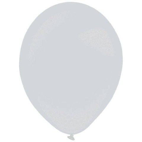 Balony lateksowe Srebrne, Decorator Metallic Silver, 35cm, 50 szt.