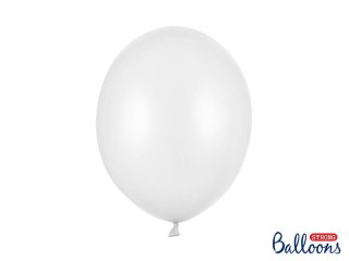 Balony lateksowe Strong, Białe, Metallic Pure White, 30cm, 100 szt.