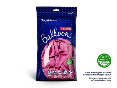 Balony lateksowe Strong, Fuksja, Pastel Fuchsia, 30cm, 100 szt.