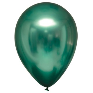 Balony lateksowe Zielone Satin Luxe Chrome Emerald, 12cm, 100 szt.