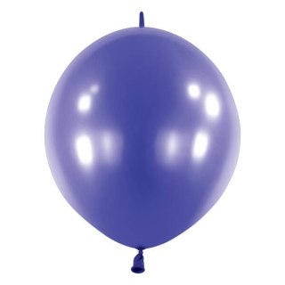 Balony lateksowe Granatowe z łącznikiem, Decorator Metallic E-Link Navy Flag Blue, 30cm, 50 szt.