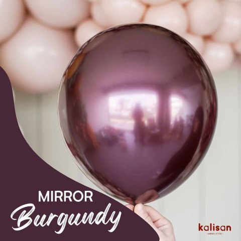 Balony lateksowe Kalisan Mirror Burgundy, 30 cm, 50 szt.