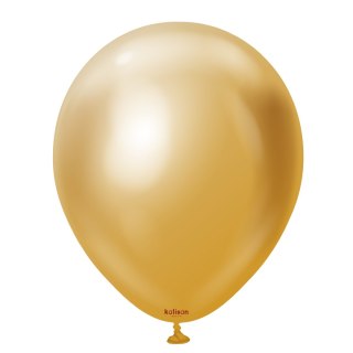 Balony lateksowe Kalisan Mirror Gold złote, 30 cm, 50 szt.