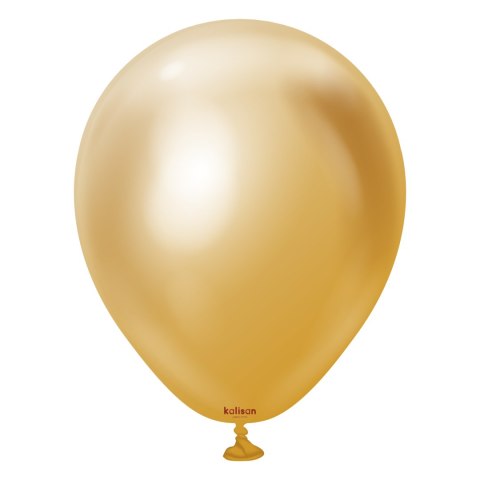 Balony lateksowe Mirror Gold, złoty, 13 cm, 100 szt.