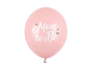 Balony lateksowe Mom to be, pastelowy różowy 30cm, 50 sztuk