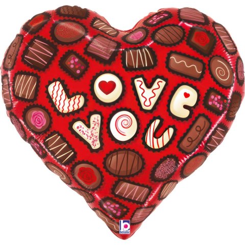 Balon Foliowy - Love You Chocolates 58cm, Grabo