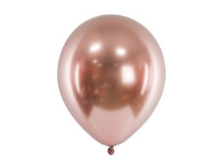 Balony lateksowe Glossy, Chrome, Różowe Złoto, Rose Gold, 45cm, 5 szt.