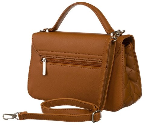 Karmelowa torebka damska crossbody ze srebrnymi okuciami - David Jones