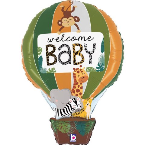 Balon Foliowy - Welcome Baby dżungla Safari 76cm