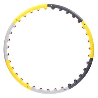 HHP005 GREY-YELLOW HULA HOP MASUJĄCY Z MAGNESAMI 85CM HMS