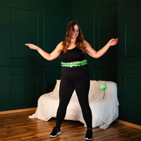 HHW12 PLUS SIZE HULA HOP GREEN Z WYPUSTKAMI I OBCIĄŻNIKIEM HMS