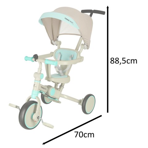 Rowerek trójkołowy TRIKE FIX V4 niebiesko-szary z daszkiem