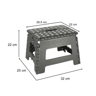 Stołek taboret składany antypoślizgowy 22cm ciemny szary