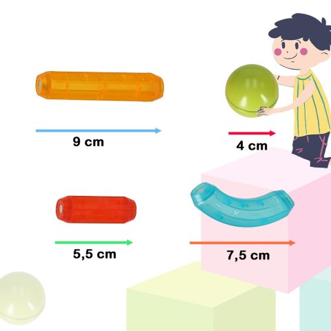 Klocki magnetyczne LED magnetic sticks duże patyczki świecące dla małych dzieci 76 elementów