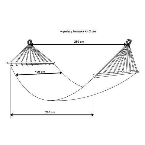 HAMAK Z FRĘDZLAMI 1 OSOBOWY 200X100CM MIAMI JUNGLE LIGHT