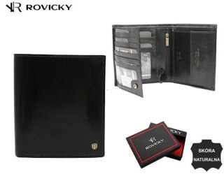 Skórzany, duży portfel męski z systemem RFID - Rovicky