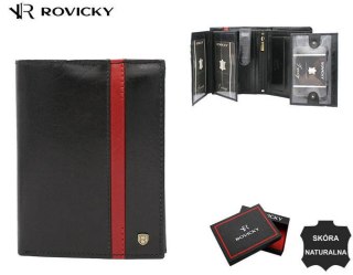 Duży, skórzany portfel męski z systemem RFID - Rovicky