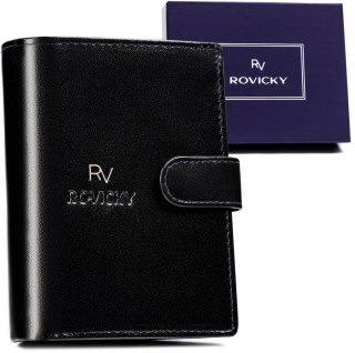 Skórzany portfel męski wyposażony w system RFID - Rovicky